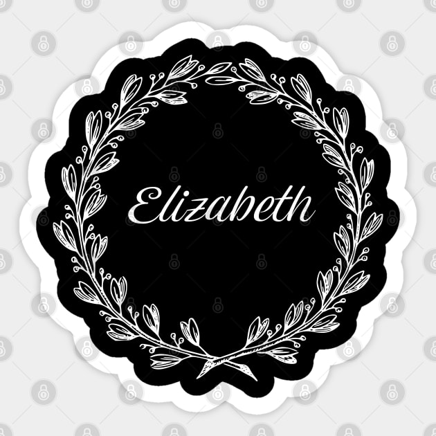 Elizabeth Floral Wreath Sticker by anonopinion